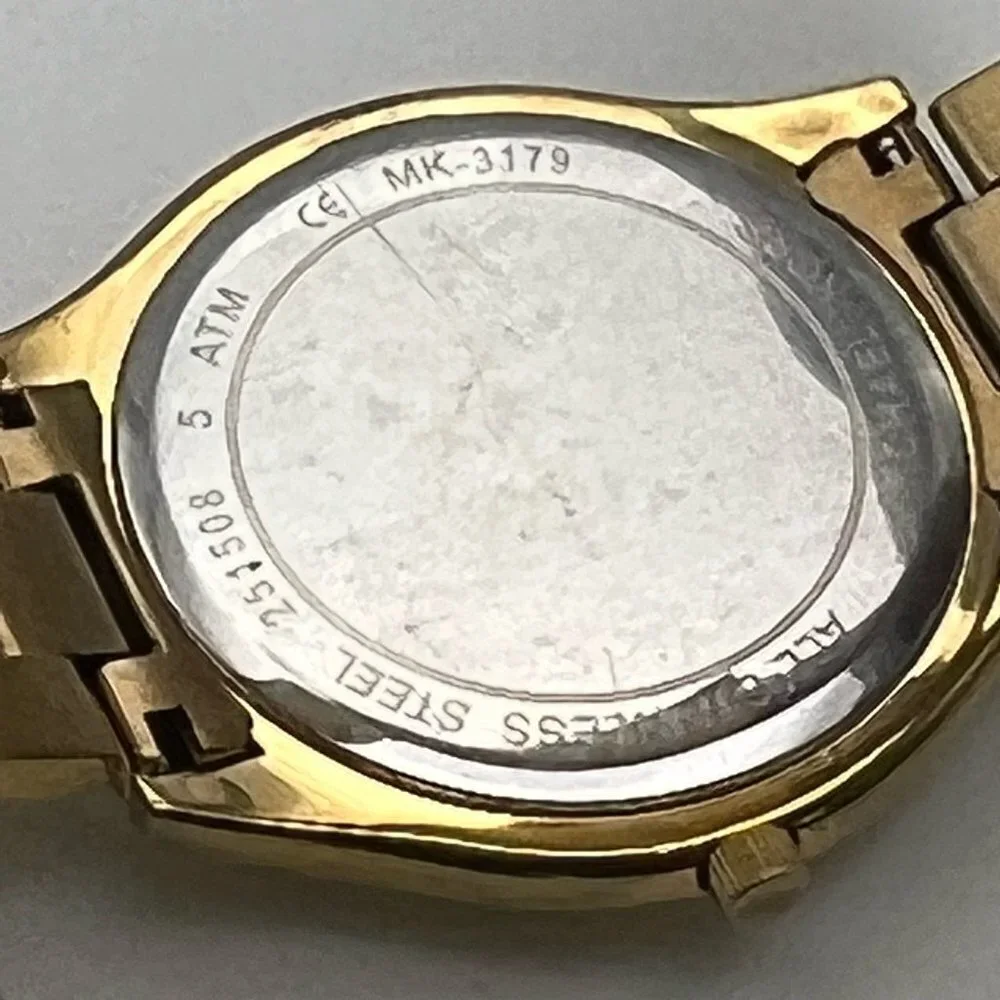 MICHAEL KORS Slim Runway Unisex Champagne extra Links watch Working - Picture 6 of 7